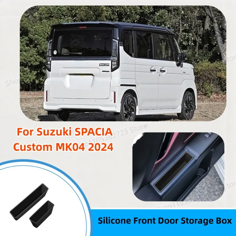 Front Door Silicone Storage Organizer Box For Suzuki SPACIA Custom MK04 2024 Interior Accessories