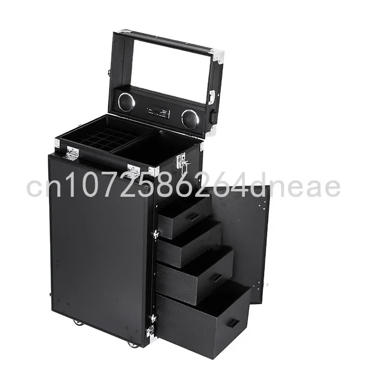 Portable Foldable Workstation Makeup Organizer Trolley Case Speakers Drawers Nails Table Salon Manicure Table