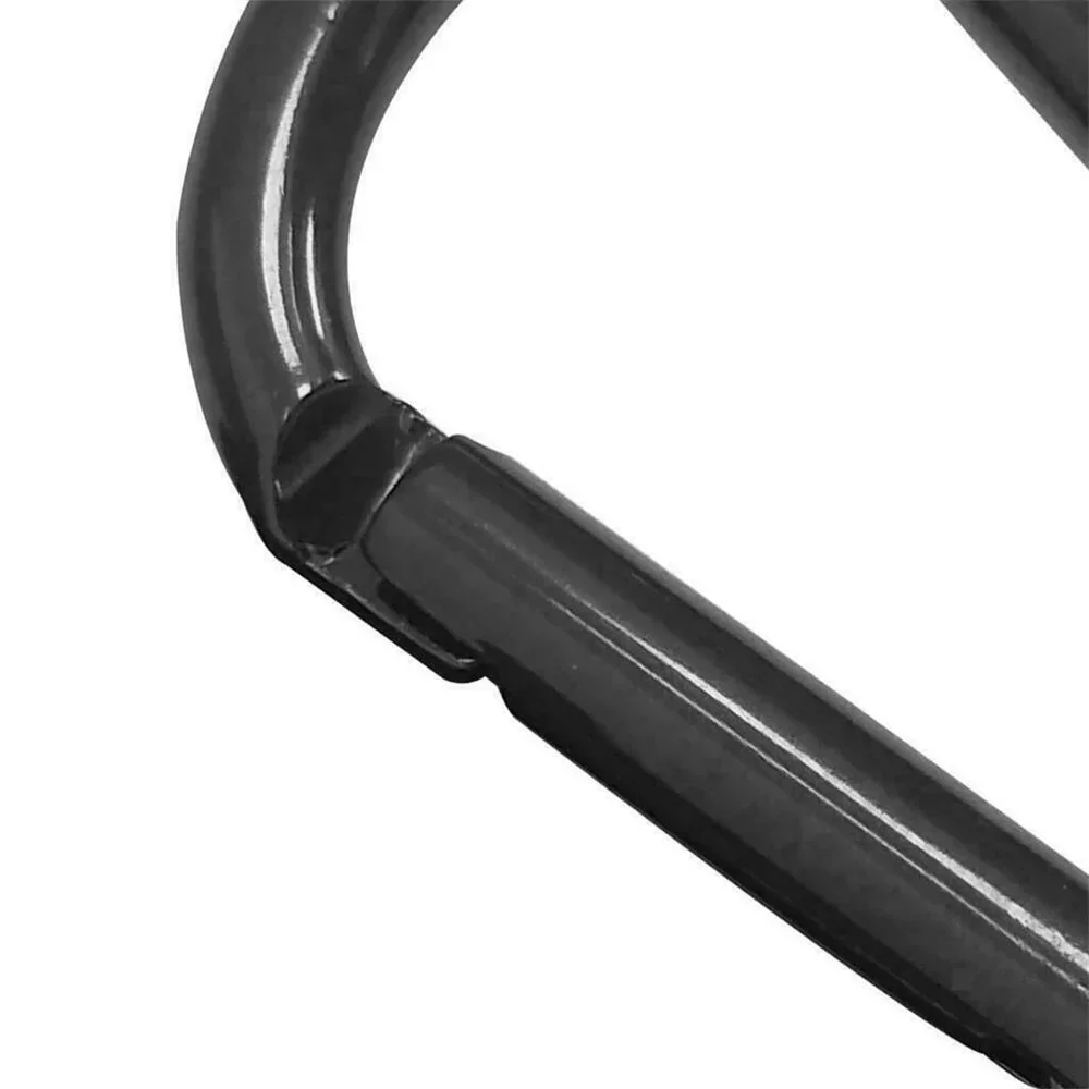 Portachiavi con moschettone con anello a D nero 10 pezzi/set con fibbia in alluminio con moschettone a molla per attrezzi quotidiani da campeggio all'aperto