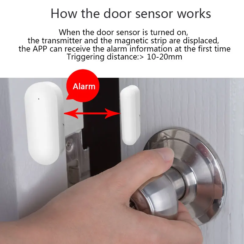 Tuya WiFi Door Sensor Door Open / Closed Detectors Home Security Alarm System Compatible With Alexa Google Home Smart Life APP
