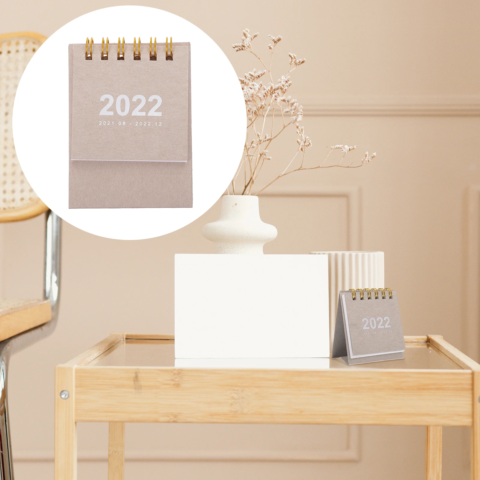 

Mini Desktop Calendar 2022 Premium Paper Standing Desk Organizer For Office Home School Small Functional Table Calendar Decor