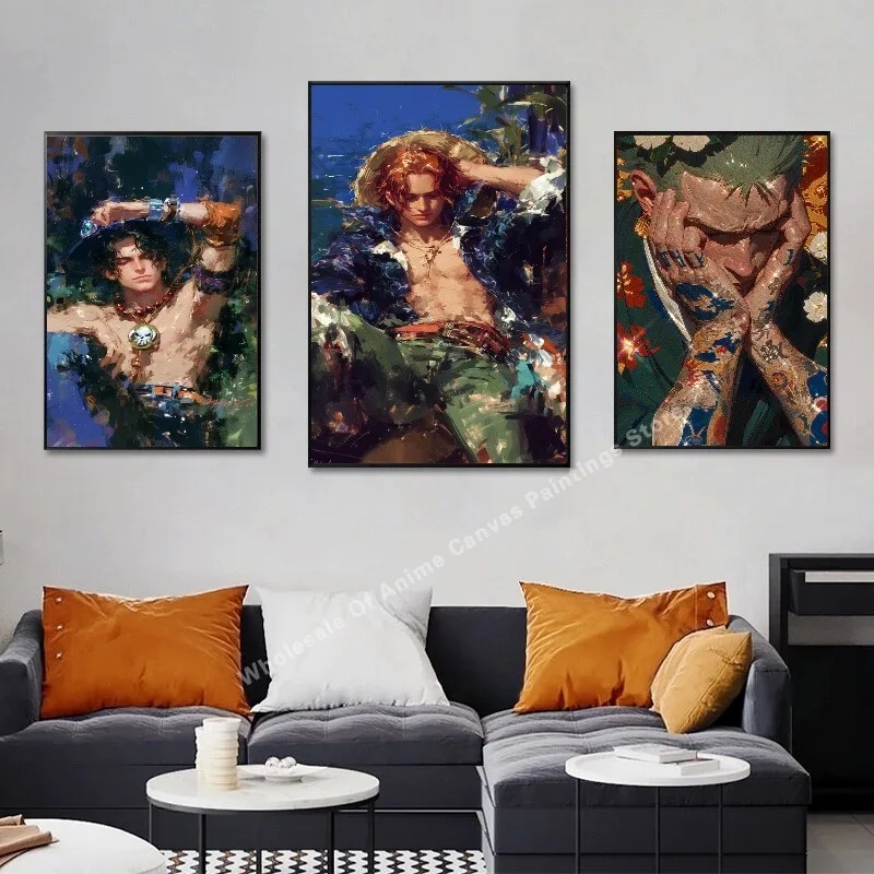 Anime One Piece Character Nami Luffy Zoro Boa·Hancock HD Poster Canvas Painting Bar Room Wall Aesthetic Art Decorative Painting