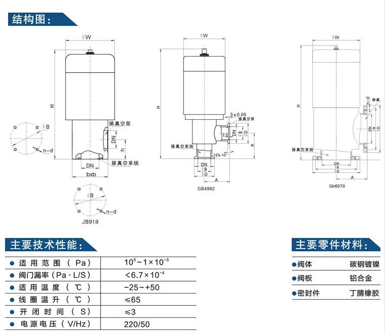 Electromagnetic vacuum belt charging valve DDC-JQ16A DDC-JQ25A DDC-JQ32A DDC-JQ40A DDC-JQ50A DDC-JQ65 DDC-JQ80 DDC-JQ25KF