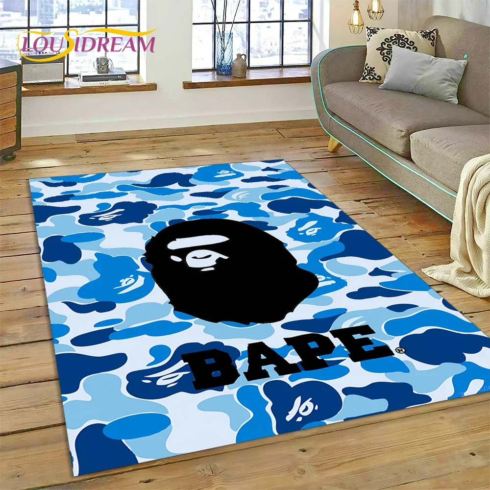 2025 New 3D A B-BATHING APE Cartoon Area Rug Carpets for Living Room Bedroom Sofa Doormat Decoration,kid Play Non-slip Floor Mat