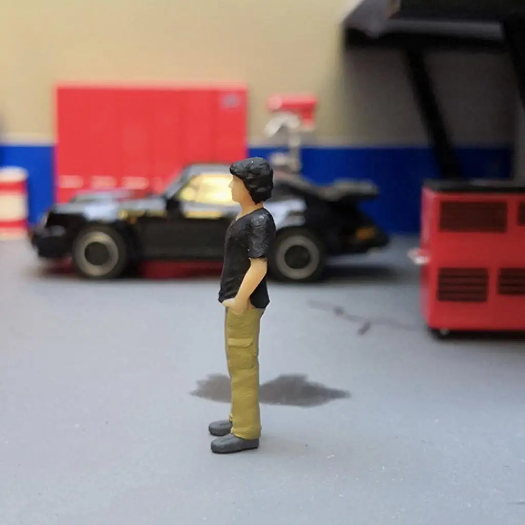 1/64 Hars Uniform Man Beeldje Figuur, Schaal Action Figure Model voor Diorama's DIY Omgebouwd Voertuig Scène