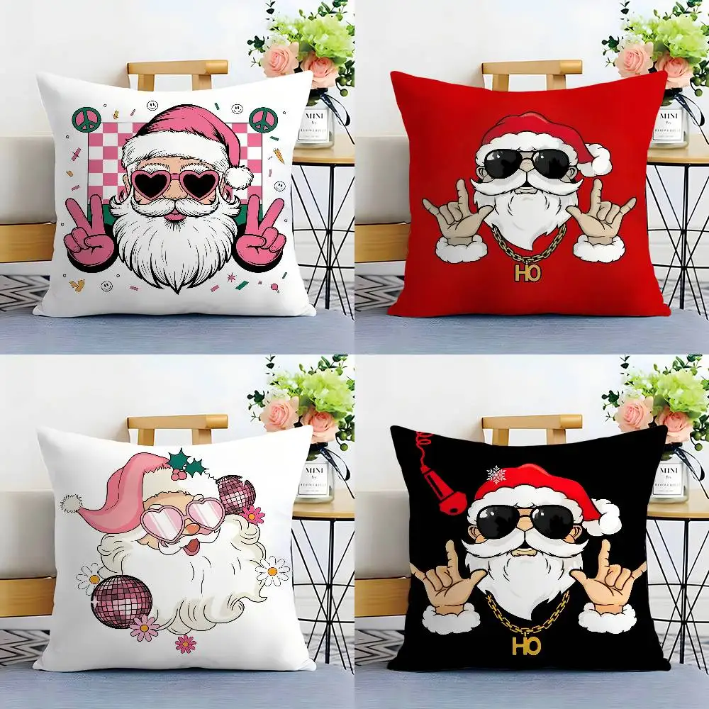 Rap Santa Claus Pillow Case Plush Fabric Soft Double Sided Print Sofa Cushion Cover Throw Pillow Covers