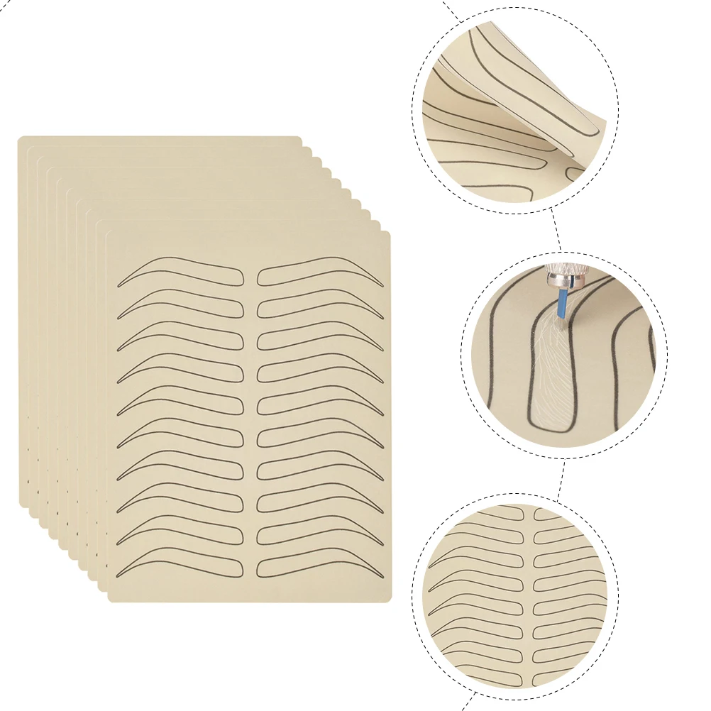 

10 Pcs Eyebrow Practice Skin Tattooing Eyebrows Silicone Make up Face Trimming Silica Gel Supply Makeup Lifelike Simulated