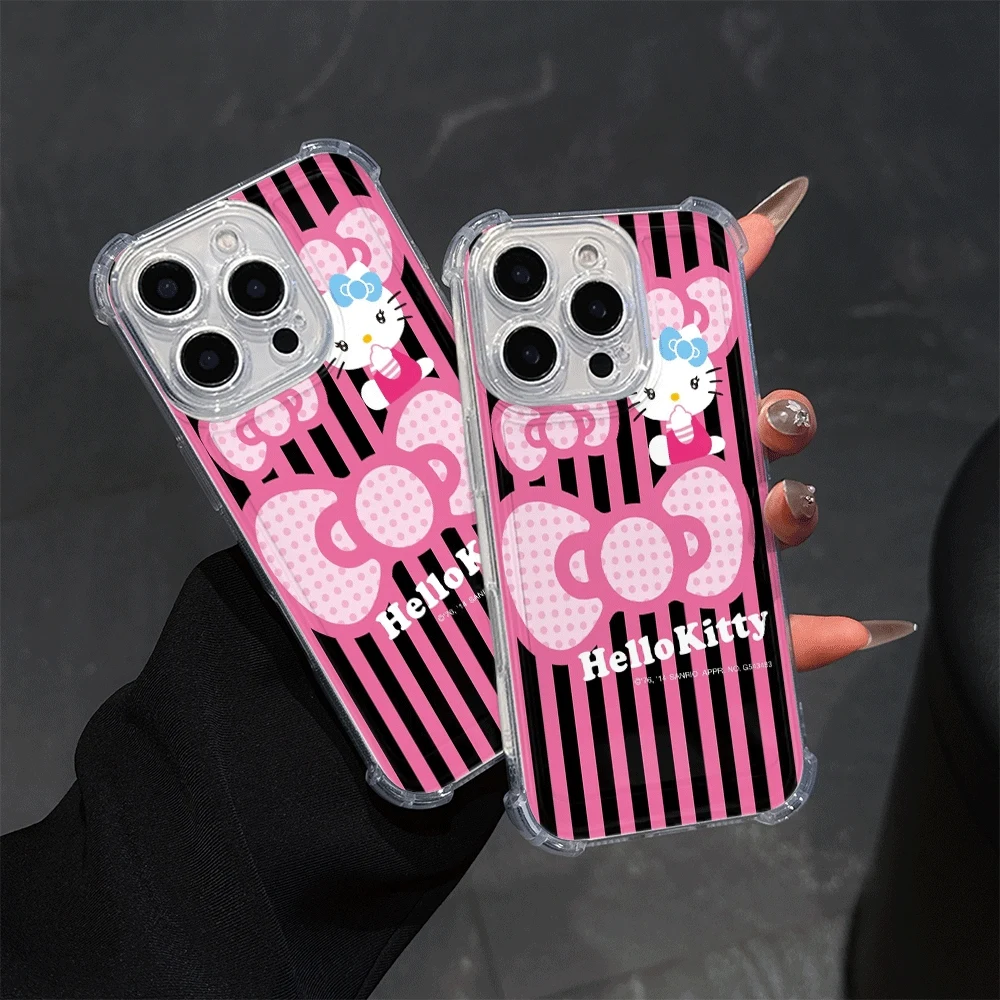 Etui na telefon Sanrio do iPhone 15 Pro, iPhone 16/15/14/13/12/11/x/xs/xs Max, przezroczyste etui dla dziewczyn, prezent Hello Kitty