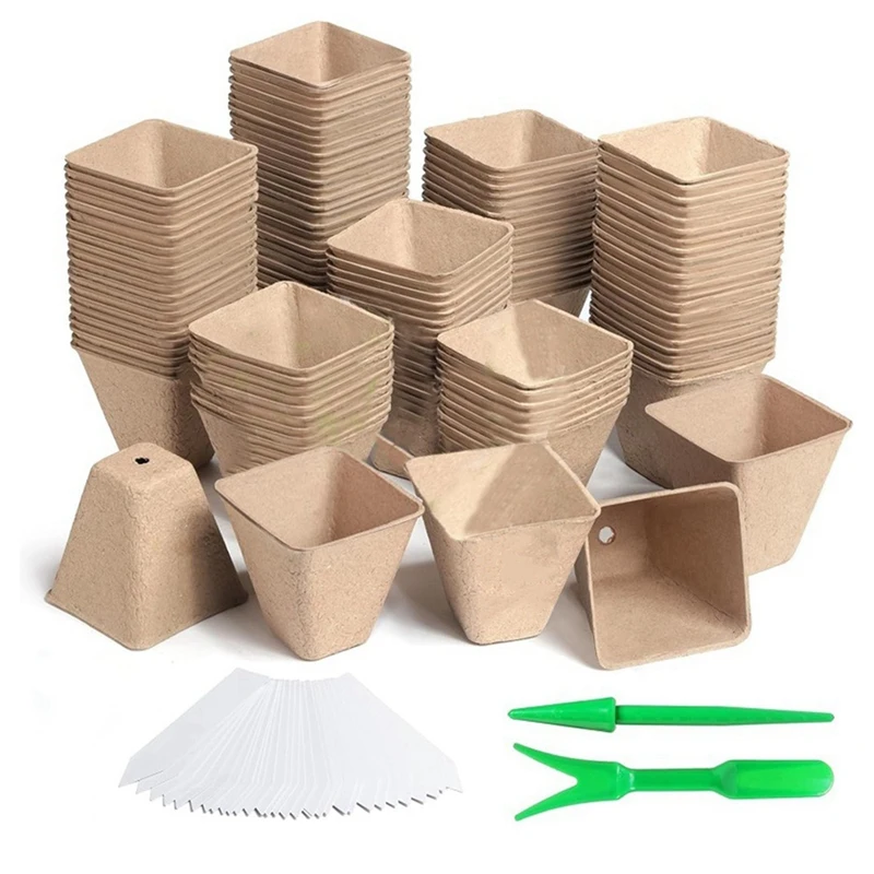 

120 Pack Square Peat Pots For Seedlings, Seed Starting Pots With Drainage Holes,Biodegradable Herb Seed Pots Kits