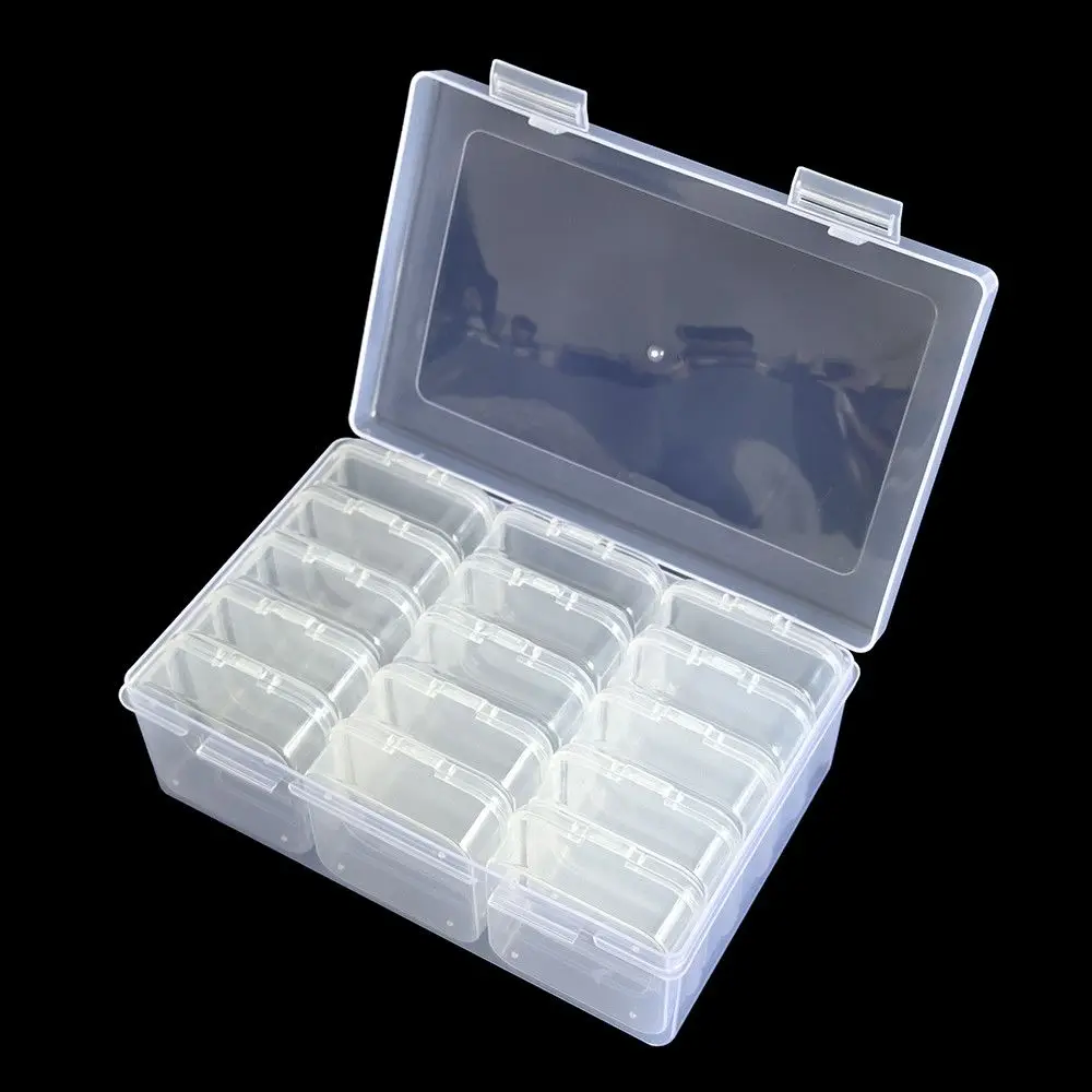 

15/24/42 Slots Plastic Storage Box, DIY Diamond Painting Tools Beads Charms Jewelry Accessories Organizer Boxes Container Jar ﻿