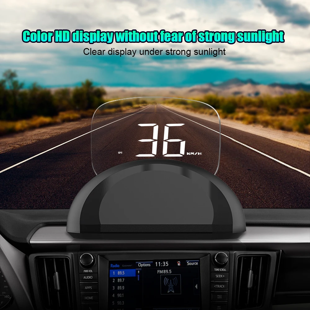 One-click switching between OBD & GPS C700S Car Head-Up Display with 3-inch LED Screen multifunctional HUD for Universal cars