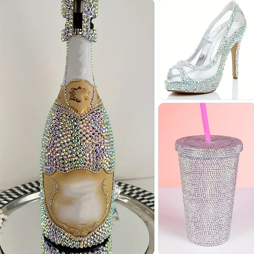 11000 pezzi in resina a fondo piatto AB 3.0-5.0mm, fondo piatto, utilizzati per nail art, tazze d'acqua, bottiglie, decorazioni artigianali, glitter sciolti