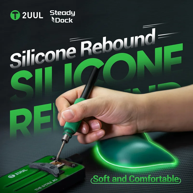 Support de poignet antidérapant 2UUL DK01 avec coussinet en silicone stable, anti-tremblement, pour travaux de réparation de précision et de soudure de téléphones