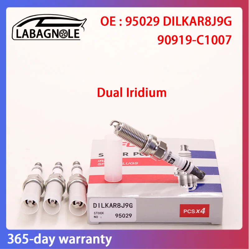 

OE Quality 95029 DILKAR8J9G 90919C1007 90919-C1007 Spark Plug Dual Iridium For Toyota C-HR Corolla LEVIN 2016- 8NR-FTS 9NR-FTS