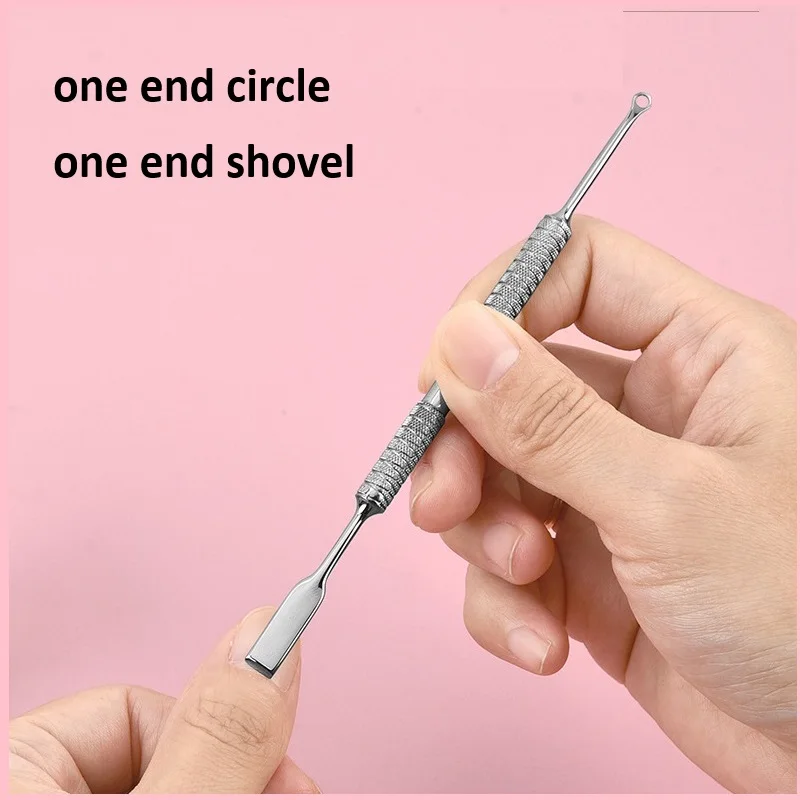 1pc Circle Type Cuticle Pusher Manicure Cuticle Tool Circle Round Shape Cuticle Remover Nail Polish Scraper Manicure Tool