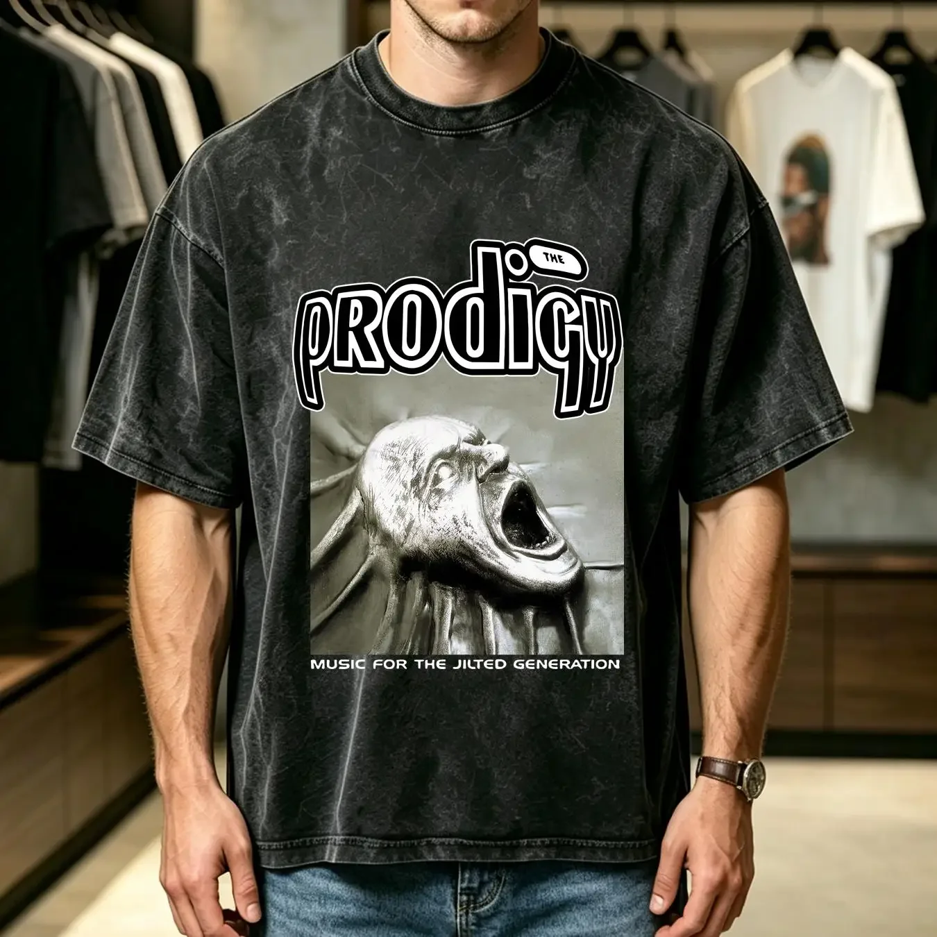 washed T Shirt The Prodigy Music for Jilted Generation tee Size S 3XL Fans long or short sleeves vintage Washed streetwear