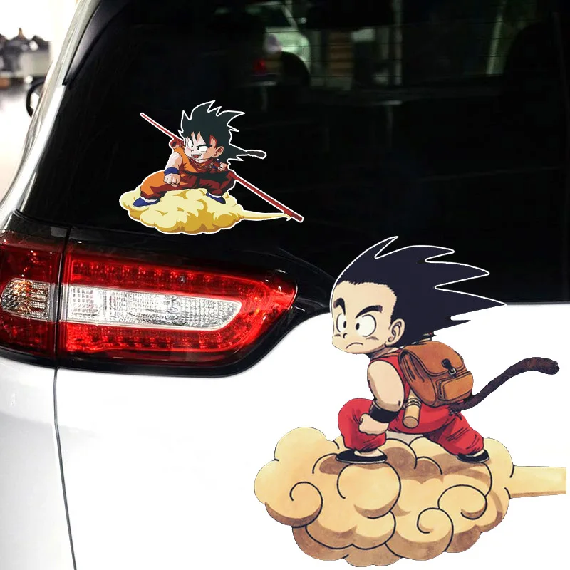 Dragon Ball Son Goku Somersault Cloud Flying Car Sticker Anime Character Design Waterproof Cover Scratch Creative Car Sticker