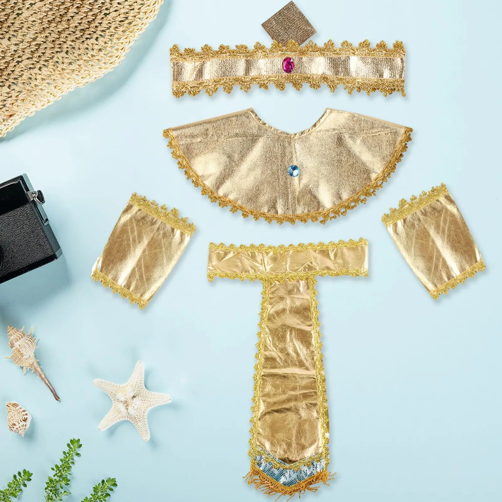 Accessoires de Costume égyptien pour adultes, ceinture pour événement de carnaval, col, manchettes, couvre-chef