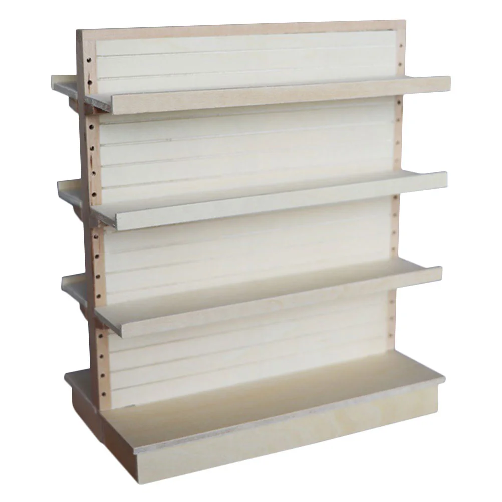 Supermarket Shelves Bookshelves Rack Shelf Miniatures Furniture Toys Wood Things Wooden Baby Child