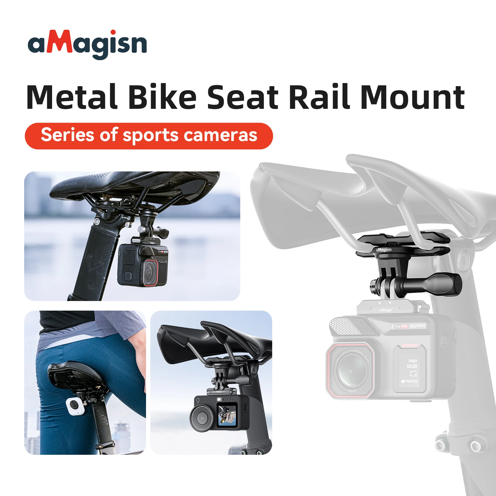 Metall BikeTail Mount Kit Klemme für Insta360 Go Ultra/Ace Pro 2/GoPro 11/10/ DJI OSMO Action 5Pro/4/3/6 Sport Kamera Zubehör