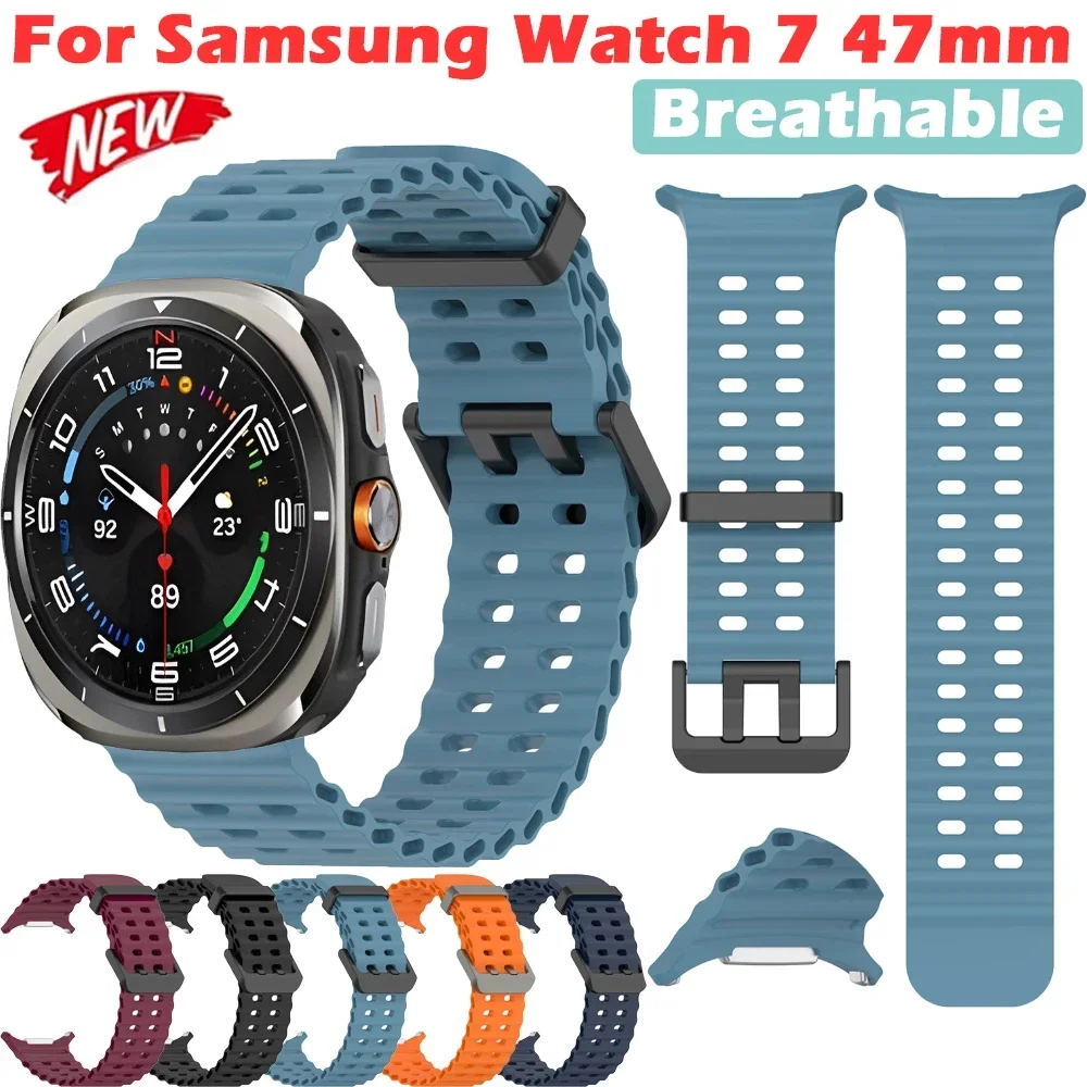 Силиконовый ремешок Ocean для Samsung Galaxy Watch Ultra 47 мм, официальный сменный ремешок для часов Galaxy Watch 7 Ultra Correa