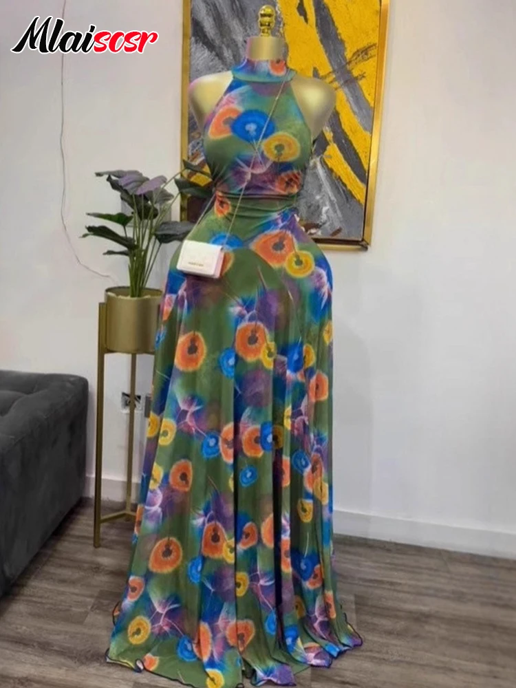 

Mlaiscsr элегантное вечернее длинное платье для отдыха и пляжной вечеринки, осеннее женское платье макси без рукавов с круглым вырезом и принтом русалки в африканском стиле, 2026