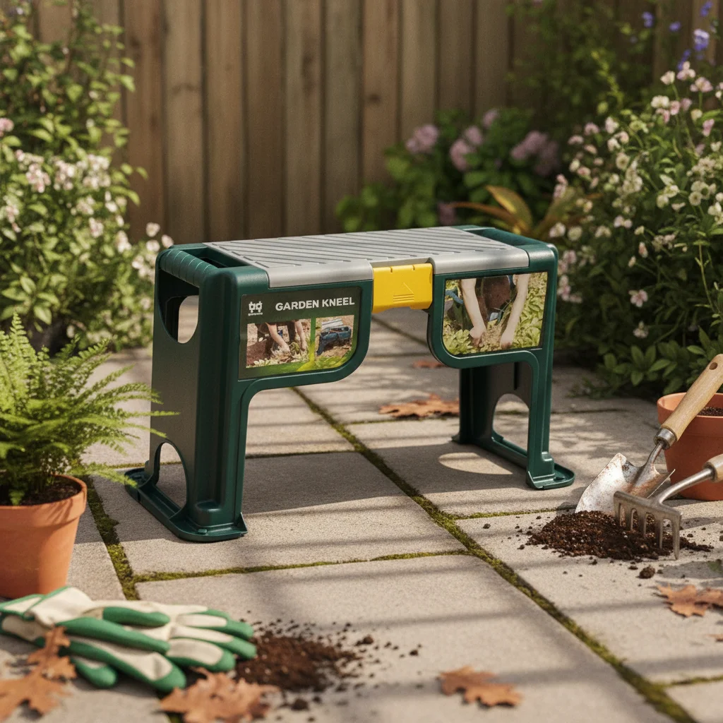 Folding Garden Kneeler Stable Feet Foldable Garden Kneeler Plastic Kneeling Bench Waterproof Heavy-Duty