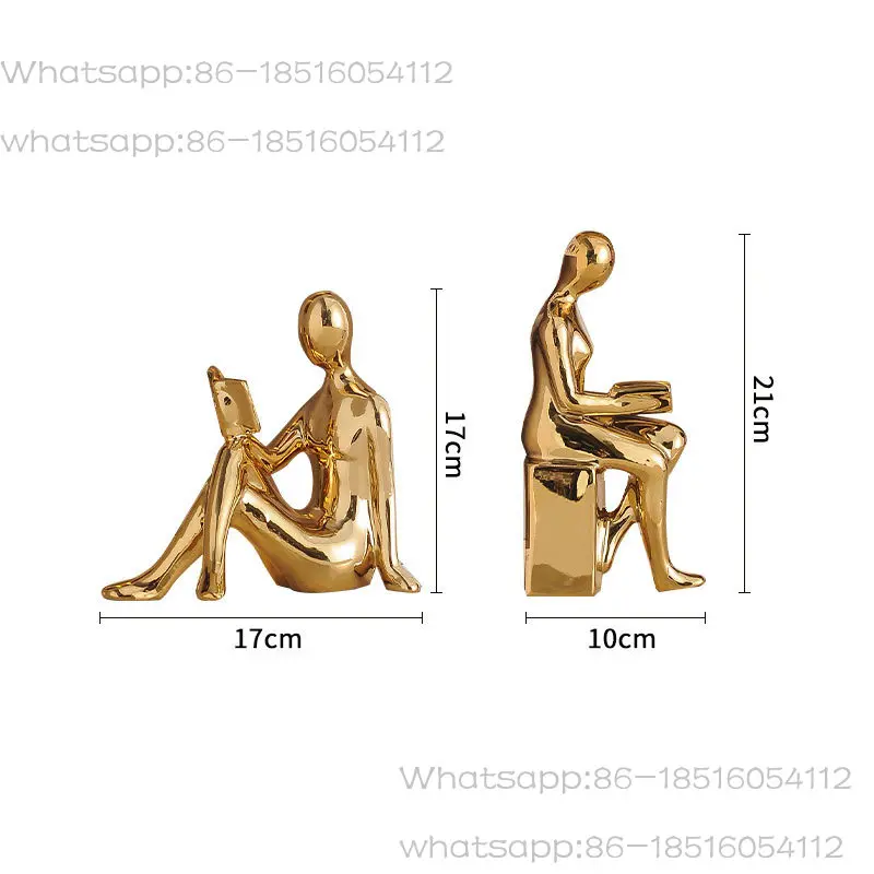 Decoration Crafts Statues Creative Brief Sitting Position Doll Figurine Miniatures Home Room Book Wine Cabinet Desktop Ornament