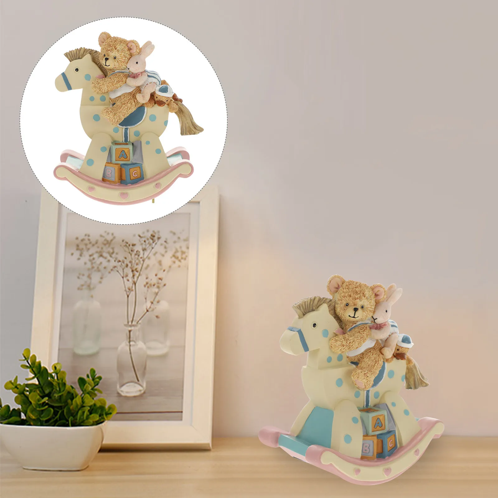 Cartoon Resin Music Box with Beautiful Melody Desktop Ornament Holiday Decoration Creative Gift
