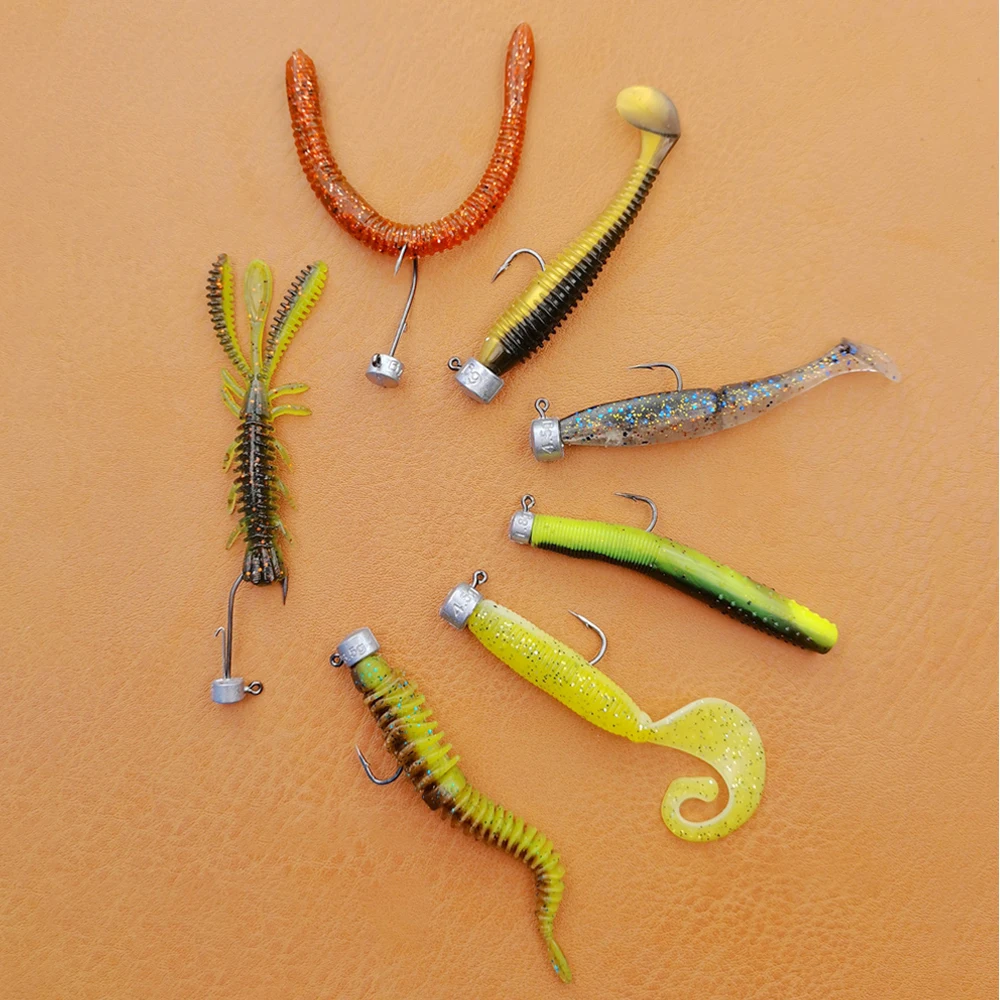 Ned Rig Jig Heads Angelhaken 20 Stück Pilzkopfhaken 2,5–14 g Angelgerät aus Kohlenstoffstahl für weiche Kunststoffköder – Detail 8