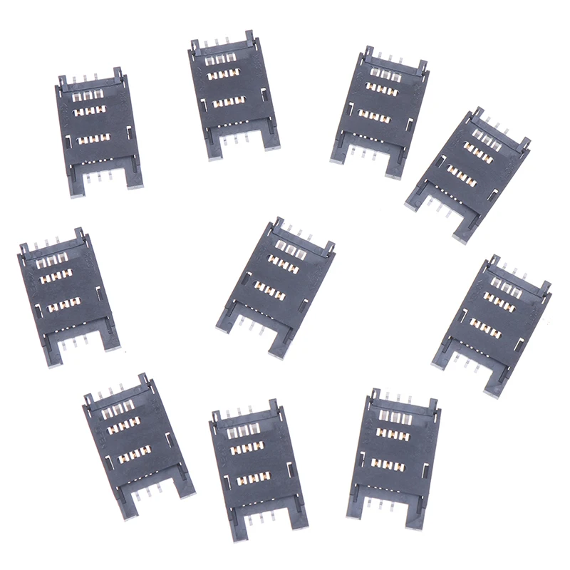 10 Stuks 2.5Cm Sim Kaarthouder 6 P Smd Smd 6 Pin Kaartaansluiting/6pin Slot/Stoelen/Houder Connector Voor Telefoon