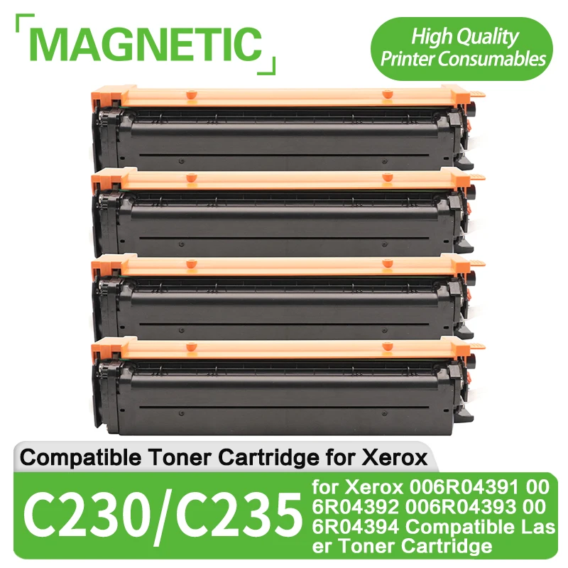 C230 C235 Compatible Laser Toner Cartridge for Xerox New Model 006R04391 006R04392 006R04393 006R04394 High Capacity NO Chips