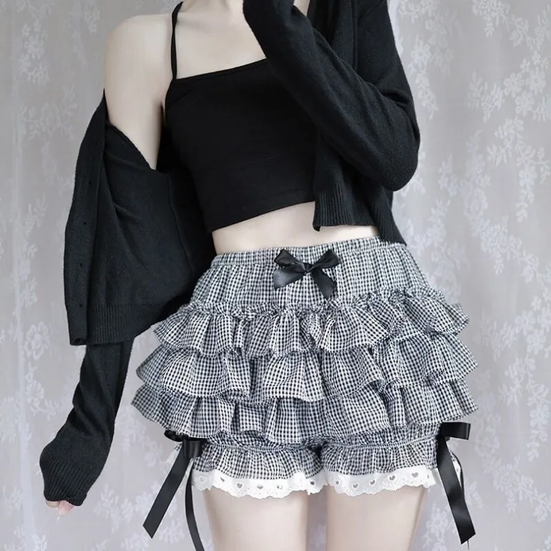 2025 Summer Lolita Style Pumpkin Pants Cake Culottes Multi-layer Tutu Skirt Support Anti-wolf Backing Parent-child Girl Leggings