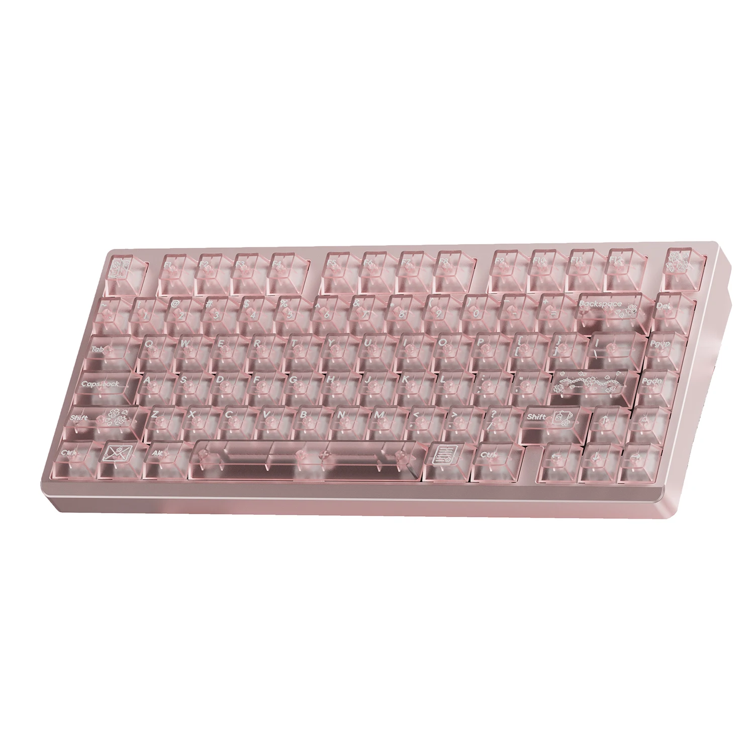 

idobao Sakura Cherry Keycaps Transparent Key Cap Set Pink Cute Keycap Custom Key Caps for Mechanical Keyboard Gaming