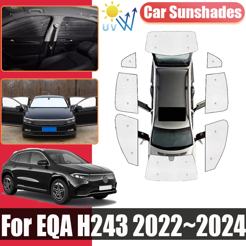 

For Mercedes-Benz EQA 2024 2023 2022 H243 Auto Sun Visor Full Coverage Sunshade Anti-UV Privacy Blocks Car Covers Accessories