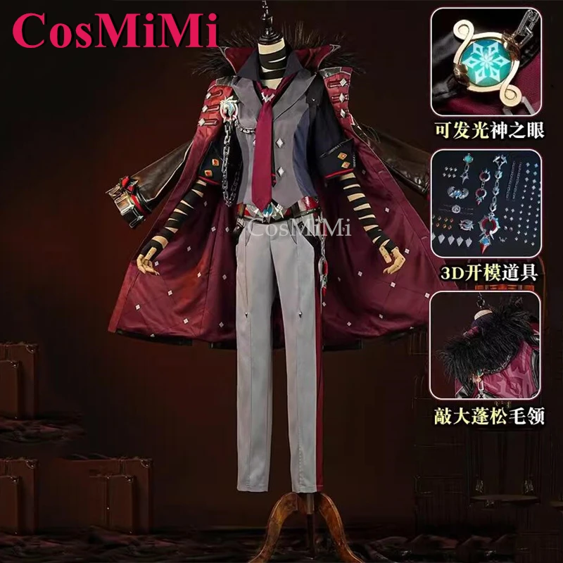 

CosMiMi Hot Game Genshin Impact Wriothesley Cosplay Costume Fashion Handsome Uniforms Outfit Carnival Party Role Play Clothing