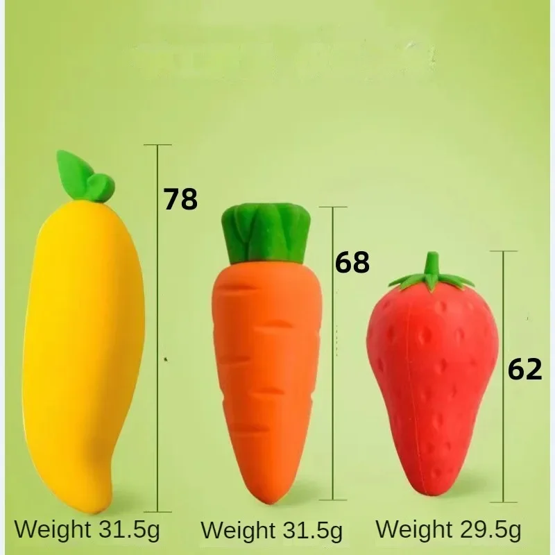 Creative Fruit Eraser Cute Carrot Mango Strawberry Pineapple Pencil Eraser Gift for Children School Supplies Student Stationery
