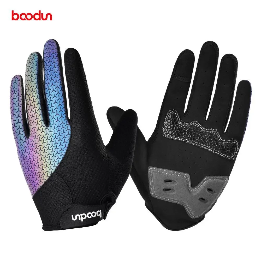 New Bicycle Gloves Outdoor Long Finger Riding Gloves Ultra Fiber Colorful Sports