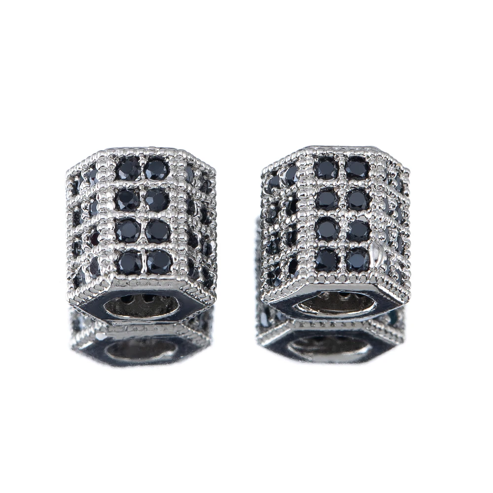 1pcs Cooper Inlaid zircon color-preserving beads Crown Cube Cirque Snow Base for Earrings Necklace Jewelry Making DIY Supplies