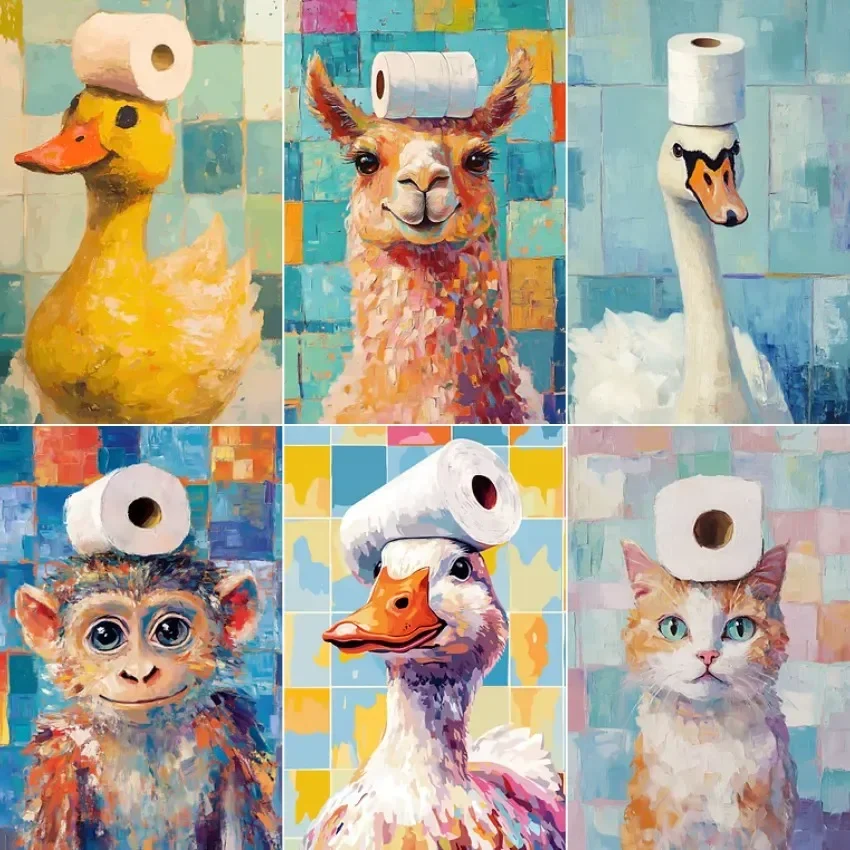 

Oil Painting By Numbers Kits Animals under paper DIY wall art Acrylic Paint By numbers For Adults aesthetic decoration,Without