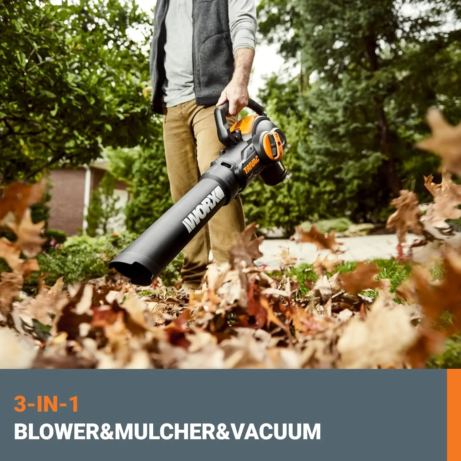 12 Amp TRIVAC 3-in-1 Electric Leaf Blower/Mulcher/Yard Vacuum - WG512