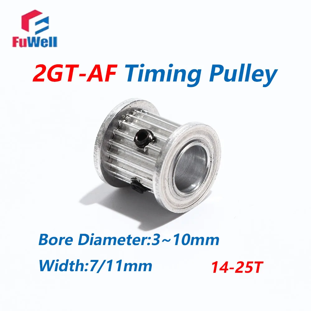 FuWell 2GT AF Timing Pulley Aluminum Alloy 14/15/16/17/18/19/20/21/22/23/24T Teeth Width 7/11mm Bore 3mm-10mm Synchronous Wheels