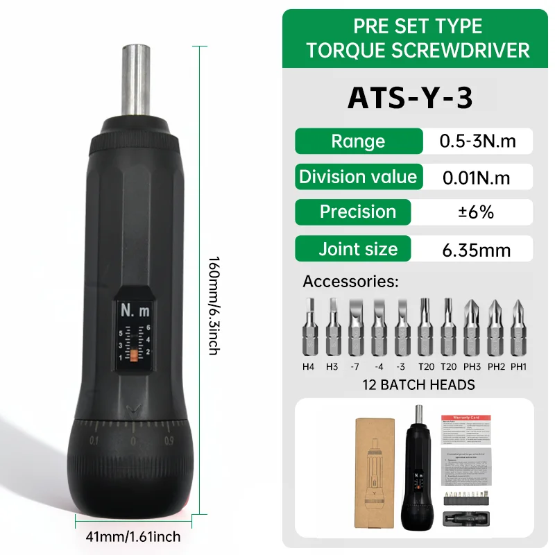 PreSet Torque ScrewdriverAdjustableTorqueScrewdriver Handleiding0.6/1.2/3/6 N.mTorque11pcs Set Fietsreparatieset MotorcycleRepairKit