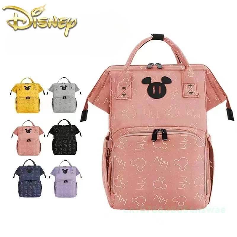 

Disney Mickey New Diaper Bag Backpack USB Multifunctional Baby Diaper Bag Backpack Cartoon Baby Bag Lightweight and Fashionable