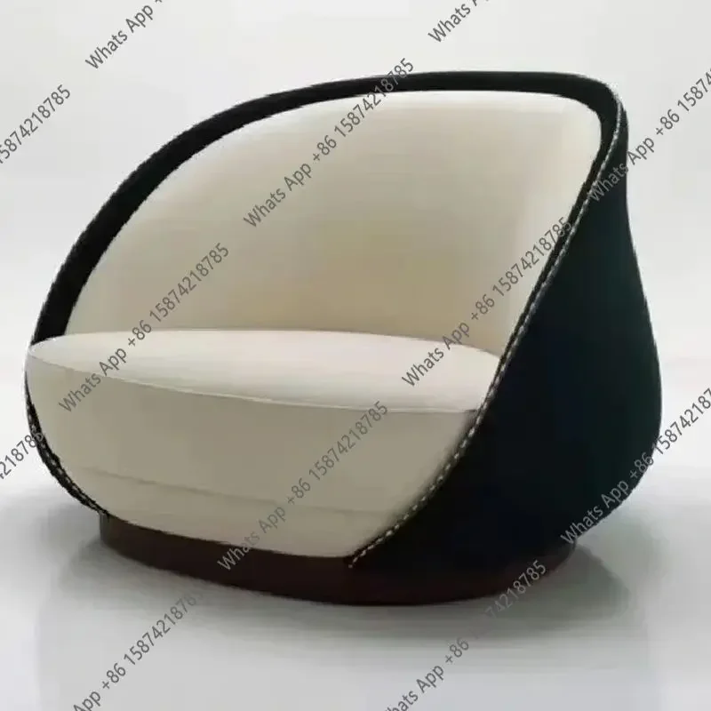 C Italian Leisure Chair Designer Living Room Balcony Lazy Fabric Rotatable Solid Wood High-end Custom Chair