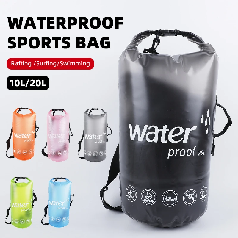 10L 20L PVC Waterproof Bag Boating Swimming Man Women Outdoor Diving Rafting Floating Ocean Water Lightweight Portable Bags