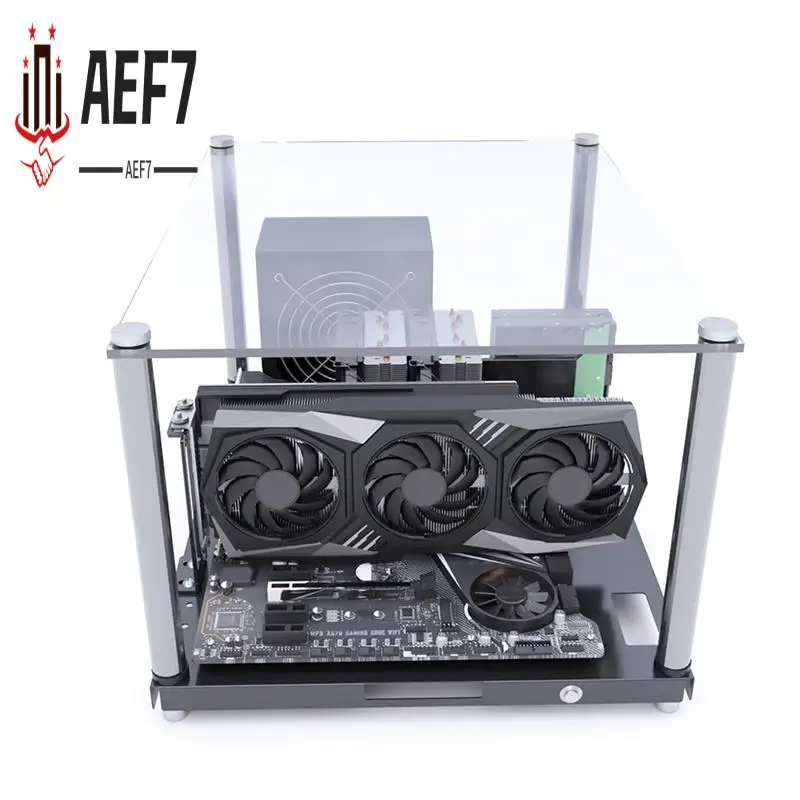 

AEF7-PC тестовая открытая стойка для шасси, скамейка с открытой рамкой, игровой компьютер «сделай сам», открытый корпус, поддержка материнских плат ATX MATX