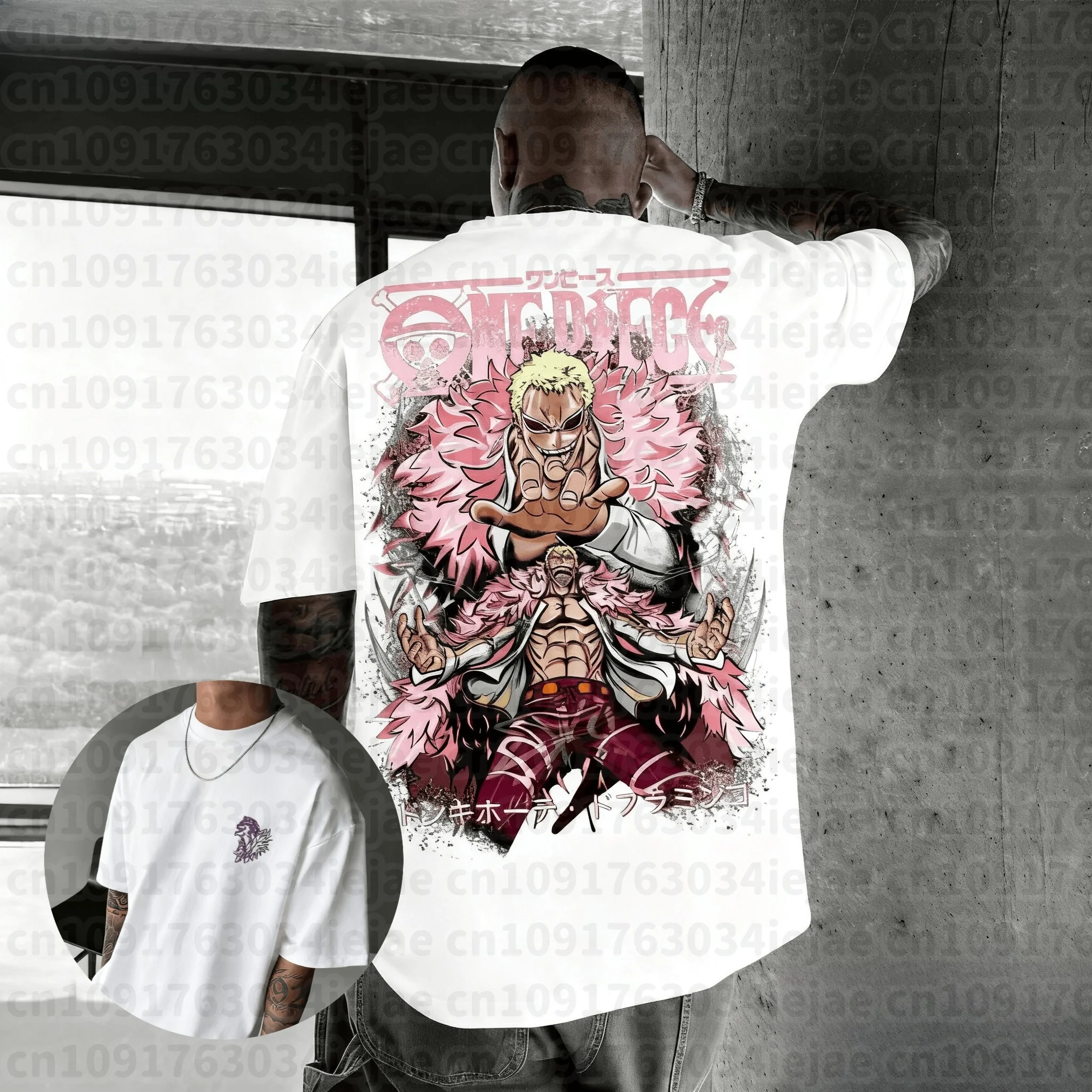 Anime Summer Men's and Women's T-shirt 2026 New Doflamingo Printed Street Hip Hop Loose Casual Parent Child Cotton Top