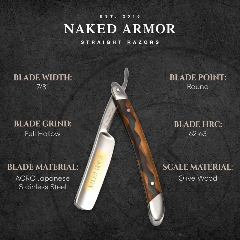 Прямая бритва Meliant — готовая для бритья японская нержавеющая сталь + прямая бритва из оливкового дерева для мужчин, одобренная парикмахерская, бритье для закрытия