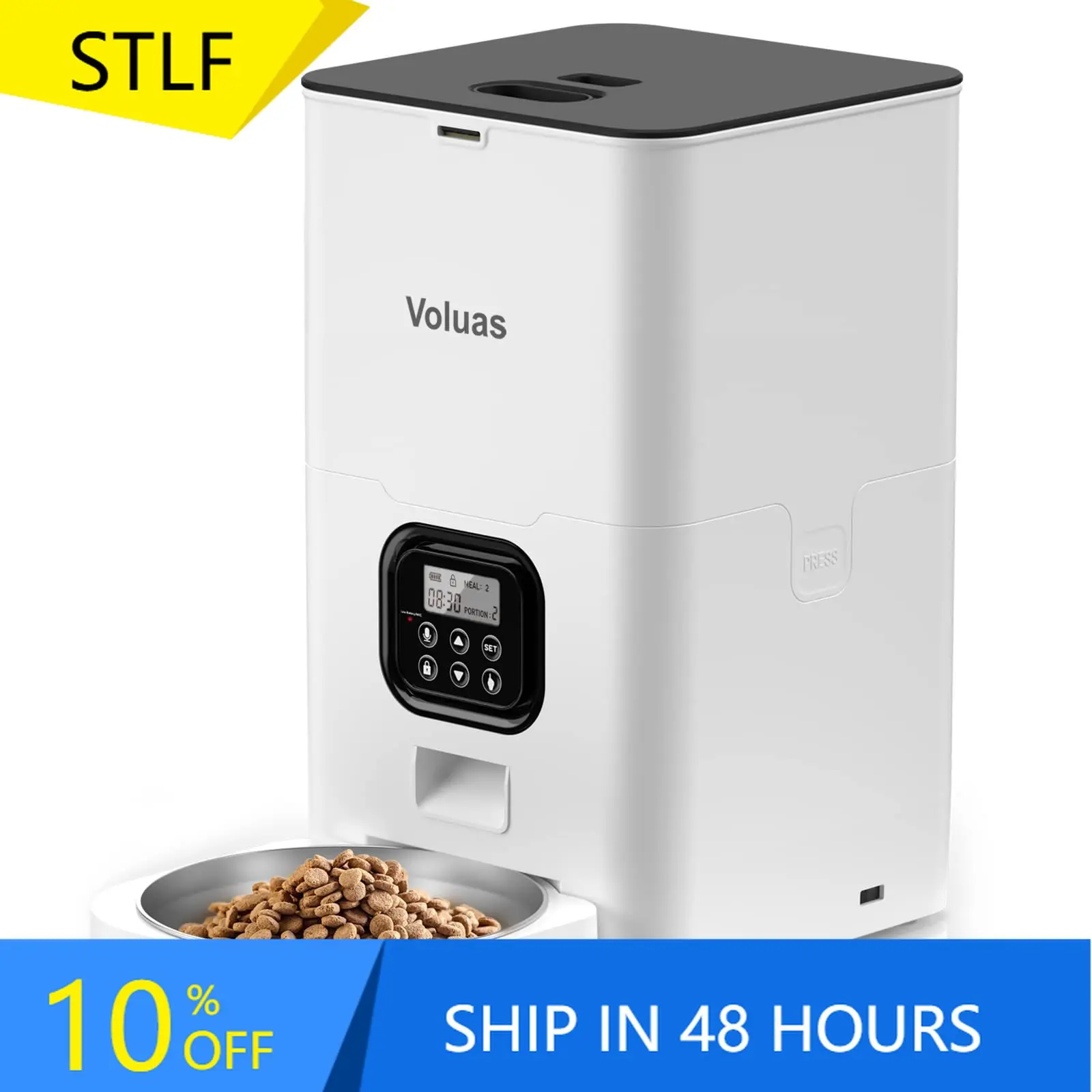 

STLFHigh Quality 4L Smart Pet Feeder Eco-Friendly Automatic Cat Dog Food Dispenser Remote Control Mobile App New Series Made Pla